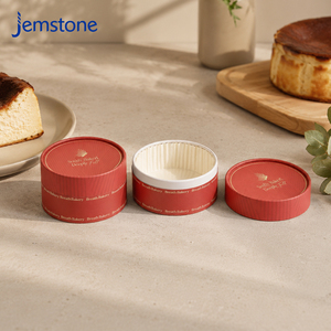 Custom Food Grade Baking Dessert Cylinder Packaging Box Biodegradable Oven Safe Kraft Cardboard Basque Cake Paper Tube <b>Container</b> - Product Image 1