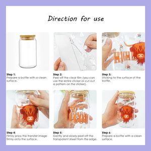 Pegatinas de Transferencia UV Personalizadas de Conejitos de Pascua para Envolturas de Tazas de 16 oz, Resistentes al Agua, <span class=keywords><strong>con</strong></span> Diseño de Conejo de Dibujos Animados, para Manualidades de Tazas de Café - Product Image 6