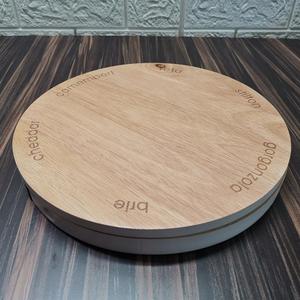 Tabla de Cortar <span class=keywords><strong>Queso</strong></span> Redonda de Bambú Personalizada al por Mayor con Juego de Cuchillos de Acero Inoxidable de 4 Piezas, Mini Tabla de Charcutería - Product Image 3