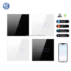 Interrupteurs muraux électriques étanches à commande à distance Wi-Fi compatibles avec l'application Alexa <span class=keywords><strong>SmartLife</strong></span> Tuya, prix avantageux, Royaume-Uni/UE, verre PC ignifuge - Product Image 1