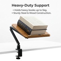 Commande en gros de supports de livres en bois personnalisés de petite taille, vente en gros, Office 360 °   Support de livre réglable en rotation pour bureau, école et librairie