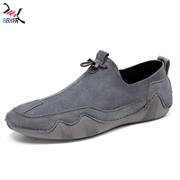 Mocasines de Cuero Antideslizantes para Hombre, Zapatos Casuales de Moda, Forro de Cuero Genuino, Talla Grande, Corte Bajo, para Primavera, Verano y Otoño