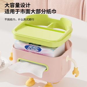 Boîte à mouchoirs multifonctionnelle avec organisateur de rangement pour chambre à coucher, salon, table basse, design de dessin animé - Product Image 4