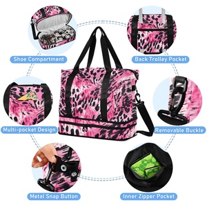 pink Leopard Print Patterns Portable <b>Large</b> Size Expandable Gsdhion <b>Duffel</b> Sport Travel Top Quality <b>Bag</b> - Product Image 5