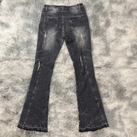 DENIMGUYS Y2k Vintage Distressed Washed Flared Jeans Homme - Jean évasé déchiré style streetwear européen et américain