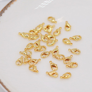 Jewelry Buckle Lobster Clasp Gold Plated Copper Teardrop Spring Clasp For DIY Jewelry Making Accessories - Product Image 1