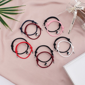 Vente en gros Love Ball Cordes à main tressées avec boucle magnétique Bracelet de couple longue <span class=keywords><strong>distance</strong></span> Bijoux pour un couple