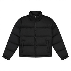 Men's Classic <b>Packable</b> Puffer <b>Jacket</b> Winter Stand Front Casual Style Weatherproof Breathable Zipper Closure Cotton Custom Made - Product Image 1