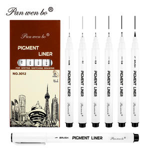 6 черных тонких линий, водонепроницаемый набор чернил, архивные чернильные маркеры, микро-финелинер, рисование, художественная пигментная подкладка, ручки - Product Image 1