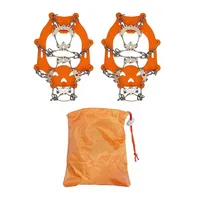 Crampons Antidérapants Portables et Légers pour Escalade, Randonnée, en Acier Inoxydable avec Semelle Intermédiaire en TPE, 19 Pointes, pour Tous Types de Glace