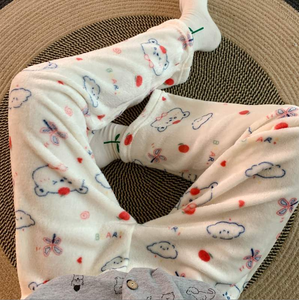 Pijamas de Franela Suaves y Cómodos con Dibujos Animados, Pijamas Unisex al por Mayor, Estampado Personalizado - Product Image 5