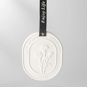 Ambientador colgante de cerámica para armario de coche blanco hecho a mano, aroma de flor de porcelana para el hogar, fragancia de yeso, difusor de aceite esencial - Product Image 5