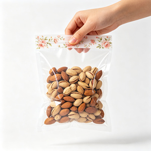 Bolsa de plástico transparente con cierre zip, termosellable, para envasar alimentos como nueces, dulces y bocadillos. - Product Image 6