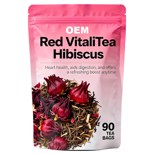 Té Herbal de Hibisco Rojo VitaliTea OEM, Apoyo para la Salud del Corazón y la Digestión, 90 Bolsitas de Té de 2g Cada Una, Sin Cafeína Natural, Caja Orgánica - Product Image 1