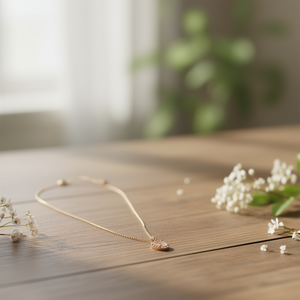 Collana con Ciondolo a Forma di Lettera H con Diamante, 10x15Cm, Stile Collare, Catena in Acciaio, Gioielli - Product Image 3