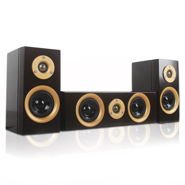 Vofull Full Paint Cabinet-hand-made Classic Coffee Brown Wooden 5.1 Home Theatre Speaker System