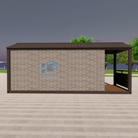 Cabane de jardin modulaire préfabriquée pour bureau et stockage avec mur de briques grises et cadre en métal Maison-conteneur pour l'extérieur