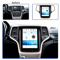 Autoradio vertical Android 13 Tesla 10,4 pouces pour Jeep Cherokee 2016-2020, CarPlay sans fil, GPS, DSP, 8 cœurs, 4+64 Go