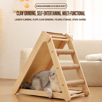 Lit-griffoir de luxe moderne et classique pour chat – Combinaison durable en bois massif, écologique et anti-chute, avec structure d'escalade pour chat en carton
