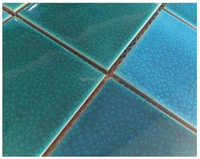Mosaïque de salle de bain en porcelaine, prix d'usine, carré, vert, bleu, céramique émaillée, carrelage de piscine