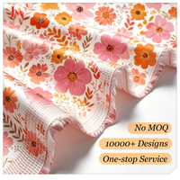 Kain Satin Katun Stretch Bermotif Bunga Kecil Desain Kustom OEM&ODM untuk Pakaian dan Gaun