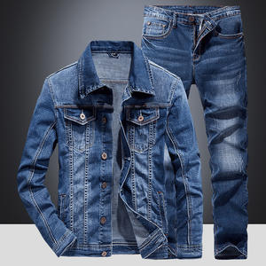 Completo in Denim da <span class=keywords><strong>Uomo</strong></span> di Grande Successo Moda 2026, Set Personalizzato Fitness da Due Pezzi, Giacca e <span class=keywords><strong>Jeans</strong></span> in Denim da Bici da <span class=keywords><strong>Uomo</strong></span> - Product Image 2