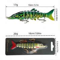 5 leurres neufs 13cm/17g coulants multi-sections pour poisson-chien, appâts durs de pêche, meilleures ventes, certification de conformité