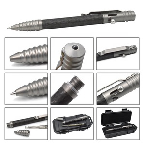 Stylo tactique à action par culbuteur en titane avec brise-vitre, fidget spinner pour la survie d'urgence, stylo de poche en fibre de carbone pour EDC - Product Image 4