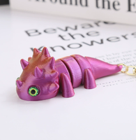 Porte-clés Lézard Mignon Imprimé en 3D, Pendentif Triceratops Articulé en Plastique pour Sac, Anneau Porte-clés Souvenir, Vente en Gros, Cadeau, Décoration de Pâques