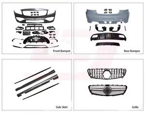 Kit de carrocería completo para Mercedes-Benz W176 Clase A 2016-2018, actualización al estilo <span class=keywords><strong>A45</strong></span> AMG, parachoques delantero y trasero, difusor, faldones laterales, parrilla GT - Product Image 5