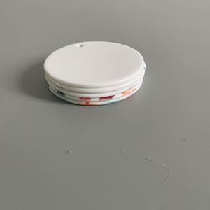 Double Sided White Porcelain Ornament Glossy Christmas <b>Tree</b> Decoration Tag Round Sublimation Pendant Blanks - Product Image 2