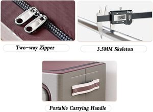 Boîte de rangement pliable en tissu avec cadre en acier pour vêtements, paniers, sacs de rangement pour literie - Product Image 5
