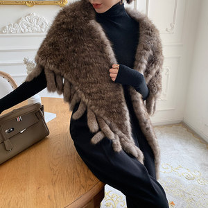 Il Segreto della Pelliccia: Mantella in Visone di Alta Qualità per Donna, <span class=keywords><strong>Sciarpa</strong></span> Invernale Stile Coreano con Nappe, 170cm, Design Elegante - Product Image 2