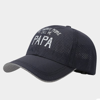 Nouveau chapeau de papa à six panneaux 100% polyester casquette de baseball PAPA en 4 styles formels vente en gros avec motif de lettres