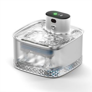 Fontaine à eau intelligente pour animaux de compagnie, distributeur automatique à circulation de 2l, pour chats et chiens, rechargeable avec filtre en coton bleu - Product Image 5