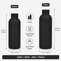 Gobelet isotherme sous vide en acier inoxydable 304 de 500 ml pour voiture, à double paroi, avec couvercle à vis, pour garder au chaud, cadeau d'affaires, design élégant et moderne