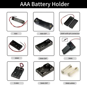 12V Battery Holder Box AA 8slots 8AA Switch Cover Plastic Battery Holder Case With DC5521 Connector