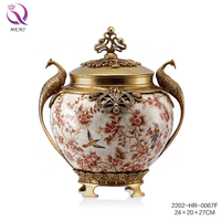 Décoration de Luxe en Porcelaine Bronze Antique, Articles de Décoration d'Intérieur pour Salon