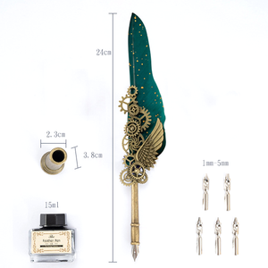 Set Penna Calligrafica con Piuma Xinyiart e Inchiostro, Penna Antica Ricaricabile per Scrittura, Disegno e Firme - Product Image 2