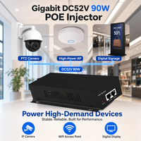 Injecteur PoE++ Gigabit haute puissance 90W (Af/At/Bt) Alimentation PoE pour caméra IP AP