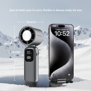 Ventilador de Mano con Motor sin Escobillas, Ventilador Pequeño de Alta Velocidad con Pantalla Digital, Ventilador Plegable para el Cuello con Turbo Refrigeración por Hielo - Product Image 6