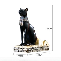 Statue Égyptienne Anubis Dieu Chien et Bastet Chat Set Résine Peinte à la Main Finition Antique Décoration Cadeau