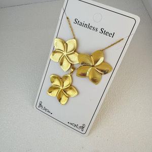 批发珠宝套装防水环保不褪色不锈钢耳环项链18K镀金 - Product Image 6