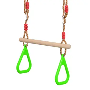 <span class=keywords><strong>Trapeze</strong></span> <span class=keywords><strong>en</strong></span> <span class=keywords><strong>bois</strong></span> pour enfants <span class=keywords><strong>avec</strong></span> <span class=keywords><strong>anneaux</strong></span> de gymnastique <span class=keywords><strong>en</strong></span> plastique, rotation à 360 degrés, design pliable pour aire de jeux intérieure/extérieure, balançoire 2 <span class=keywords><strong>en</strong></span> 1 - Product Image 1