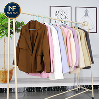 Jaket Blazer Panjang Wanita Bekas - Pakaian Kasual Bisnis Berkualitas Tinggi yang Modis untuk Musim Gugur/Dingin