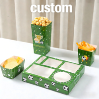 Ensemble de fête jetable personnalisé boîte papier avec coupe du monde de football pour bar et restaurant sur le thème du sport