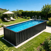Piscine Conteneur Modulaire Préfabriquée en Acier Robuste 20ft 40ft pour Extérieur, Taille Personnalisée, Fournisseur OEM