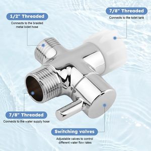 3-ходовой латунный T-адаптер для биде с запорным клапаном - Product Image 6