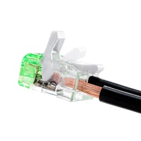 Connecteur rapide BELEKS à 2 broches en cuivre transparent à levier poussoir pour bornier de connexion de câbles d'éclairage LED