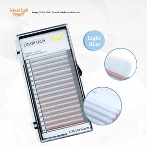 ขนตาปลอมแต่ละชิ้นแบบแฟชั่นขนตาสีฟ้าสดใสทันสมัยความหนา0.15มม. - Product Image 1